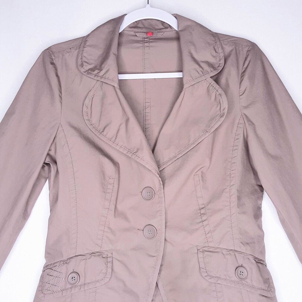 💎Womens Peanut Brown Tapered Cotton Jacket Size 36